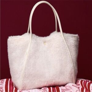 Victorias secret Cream Fur Tote Bag